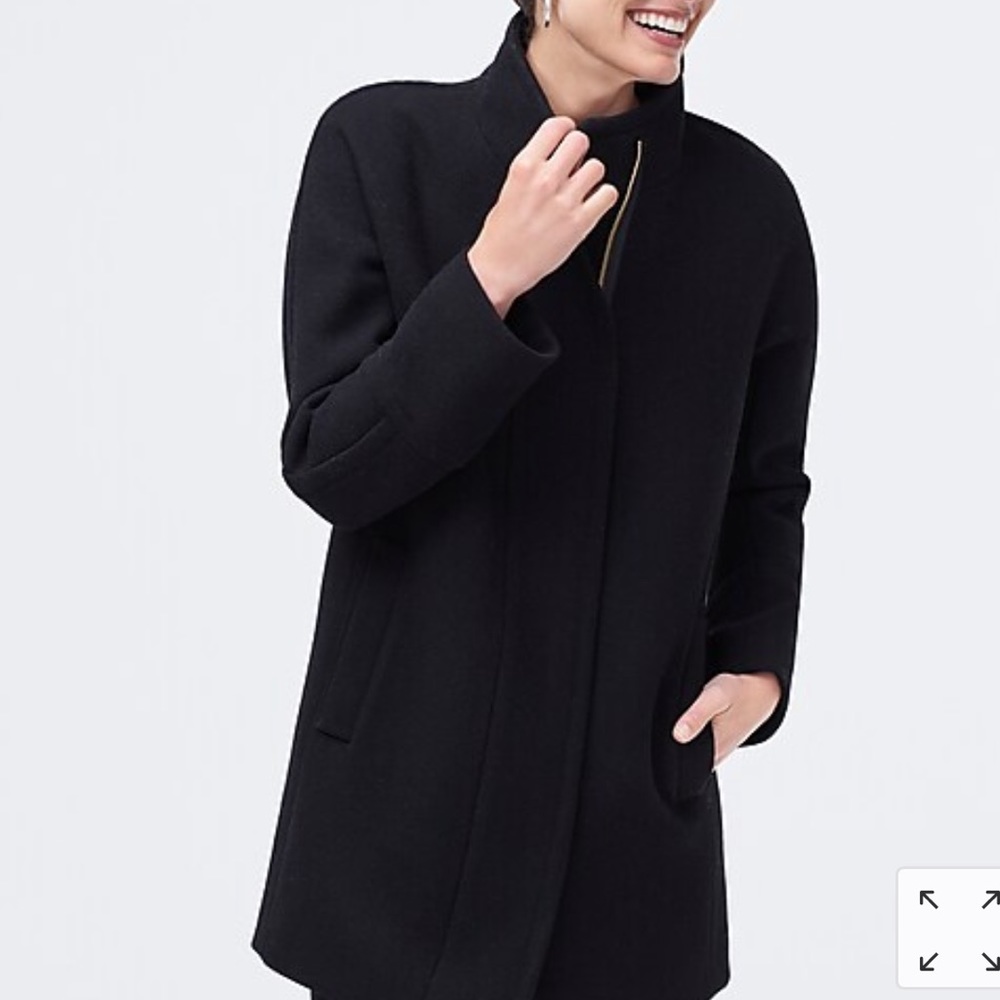 NWT J Crew Wool Black City Coat 0